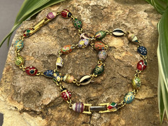 VTG Joan Rivers Egg Link Bracelet Set, Signed Multicolor Enamel Egg Bracelets