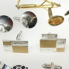 Vintage Mens Cufflinks Lot Tie Clip Money Clip Swank Kinney Art Deco Mid Century