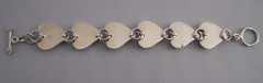 Vintage ATI 925 Red Jasper Heart Bracelet Sterling Silver Bracelet 36.2 grams