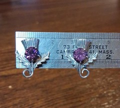 Vintage W.Bros Silver Thistle Screw Back Earrings See Pics/Description
