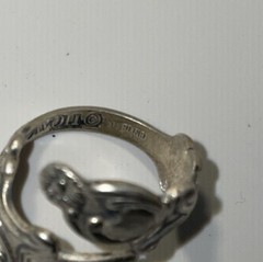 Avon Treasured Heart Sterling Silver Spoon Ring Valentine’s Wrap 925 Size Varies