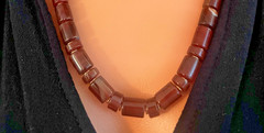 MCM Modernist Minimalist Carnelian Station Necklace with 12K GF – 22″ – 86 grams