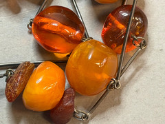 Vintage Baltic Amber Necklace 93g Huge Chunk Egg Yolk Landscape Honey Artist