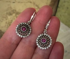Royal Estate Jewelry Vintage Earrings Ruby Sterling Silver 925 Eastern European