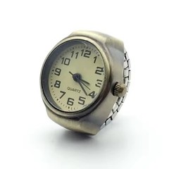 Vintage Punk Finger Watch Mini Elastic Strap Alloy Watches Couple Rings Jewelry