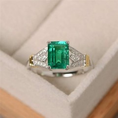 Art Deco Antique 3.50Ct Natural Emerald Vintage Wedding Ring 925 Sterling Silver