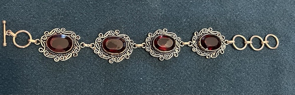 Vintage Silver and Garnet Bracelet