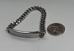 Vintage Speidel Silver tone rhodium-plated metal engravable ID bracelet
