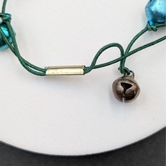 Vintage Multicolor Jingle Bell Bracelet Holiday Festive Charm 7.5in