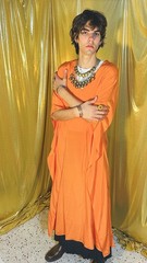 Vtg 1950s 50s EGYPTIAN Revival LUCITE & Metal Bib STATEMENT Necklace MASSIVE!