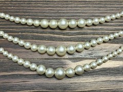 Vintage 3 String Pearl Necklace, No Clasp