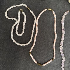 Vintage Y2K 70s 80s 90s Puka Shell Heishi Necklace Lot 12 Surfer Hawaiian