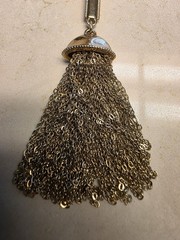 Vintage Chico’s Signed Animal Print Calf Hair Pendant Long Statement Necklace