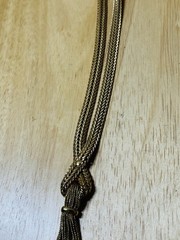 Vintage Napier Mesh Gold Plated Chain Lariat Tassel Fringe Chain Necklace