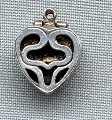 Vintage Sterling Silver Heart Ring Box Charm Opens Wedding Anniversary Band