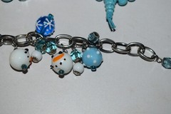 Vintage to now lot of 4 glass plastic metal beaded and charm bracelets