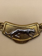 Vintage Jackie Collins Panther NECKLACE Gold Silver Tone Collar Jewelry 17″ long