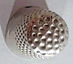 Vintage Sterling Silver SMALL THIMBLE #4 Charm for Charm Bracelet, 0.68g