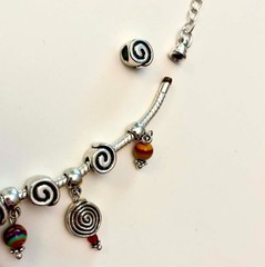 Hand Crafted Bracelet W/Genuine Laurel Burch Cat Charm~ Add a Bead/Adjustable