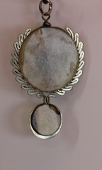 Vtg N.A. Silver Starburst on Topaz Stone Pendant 20″ Leather Rope Necklace