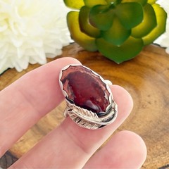Vintage Sterling Ring Size 6 3/4 7 Native American Mexican Cantera Fire Opal