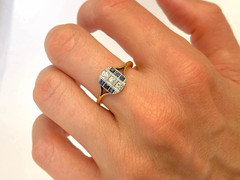 2.55Ct Art Deco Style Lab Created Diamond Engagement 14K Yellow Gold Finish Ring