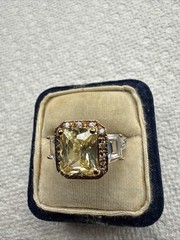 Vintage 925 Sterling Silver Citrine Ring Size 6 – 5.3 Grams