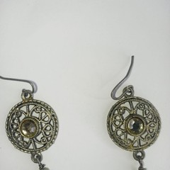 **Vintage Filigree Tassel Drop Earrings Silver Tone Statement Dangle Jewelry**