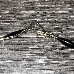 Vintage 30in Black Twist Bead Station Necklace Gold Tone Opera Length MCM No Pit