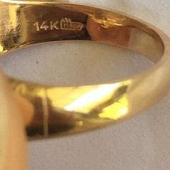 14 Karat Gold Art Deco Silver topped Hallmarked ring circa 1930s