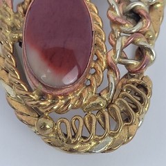Mixed Metal Scarf Slide by Carreon Gemstone Copper Boho Gaudy