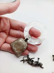 Lot Vintage Sterling Silver Jewelry for Repair cherub flower rattle webster 25g