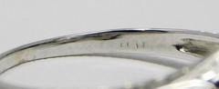 18k White Gold ART DECO ~4.4 mm Diamond Solitaire Filigree Ring Sz 5.5+ B6852