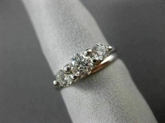 ESTATE .91CT DIAMOND 14KT WHITE GOLD 3D PAST PRESENT FUTURE TENSION RING #14161