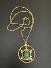 Vintage JULIANA D&E Pagoda Pendant Necklace/1980 Book Piece