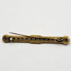 Edwardian Gold Plated with Rhinestones Brooch Bar Pin Circa 1920s