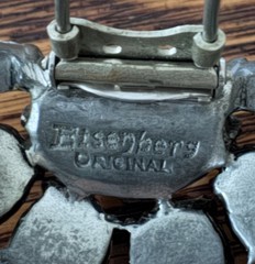 Eisenberg Originals 3” Pot Metal Fur Clip/Elaborate Design/Faceted Rhinestones