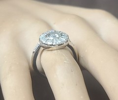 14k White Gold Vintage Engagement Ring 1.20ct Natural Diamond Round Shape