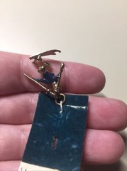 Vintage 1960s Griffith Sterling Karatclad 3D Skier Charm NOS