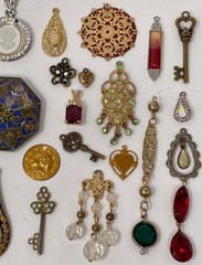 Lot Vtg & Modern Victorian Art Deco Style Pendants Findings Jewelry Craft A2