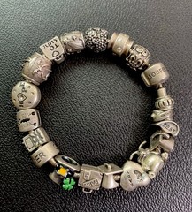 Vintage 925 Sterling Silver Mix Designers Charm Bracelet Jewelry 7 inch