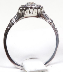 Antique Art Deco 1920’s Diamond Engagement Ring 18KW Size 6 UK-L1/2 EGL USA