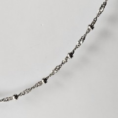 Vintage Italy 925 Sterling Silver Fancy Bead Chain Necklace 15.5″L – 3.32g