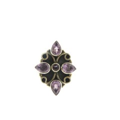 Vintage Purple Amethyst Ring Sterling Silver size 6.25