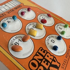 1980s Vintage Post Earring Set Enamel Colorful Shape Multivitamin Surgical Steel