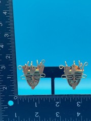 Vintage DC INCA 800 Silver Gold Plated OMEGA Back Earrings 1.25 x 1.25 in16.63 g