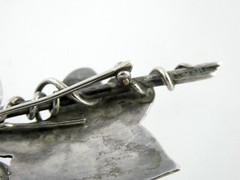 Designer OV Sterling Silver Ivy Vine Leaves Brooch Pin 925 16.5g 3.25 Inches