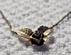 Vintage 1/20 12K GF Gold Filled Flower Pendant S Link 15.5″ Necklace CLEAN
