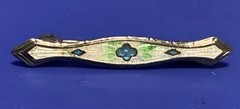 Vintage Art Deco Petite 1.2” Guilloche Enamel Brooch Delicate Lightweight Beauty