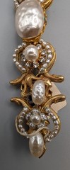 Vintage Miriam Haskell Baroque Faux Pearl Rhinestone Brooch w/ Original Tag